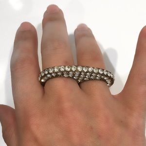 COOL DOUBLE FINGER RING WITH DIAMONDS 💎